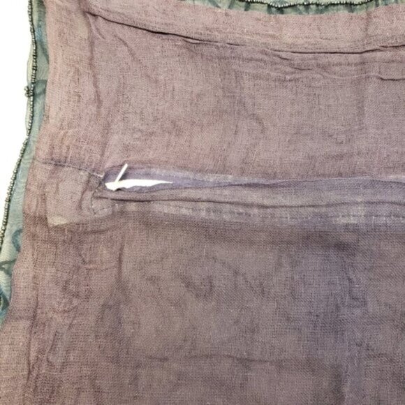 Deep Blue Sheer Beaded Cushion Cover Pillow Case Moody Maximalist Boho - Picture 8 of 13